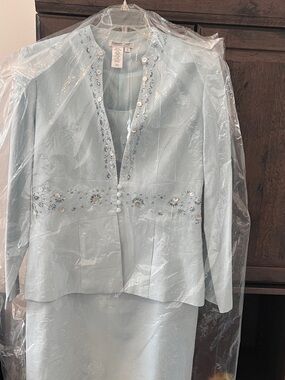 Coldwater Creek Light Blue Embellished Dress With Jacket for Kentucky Derby